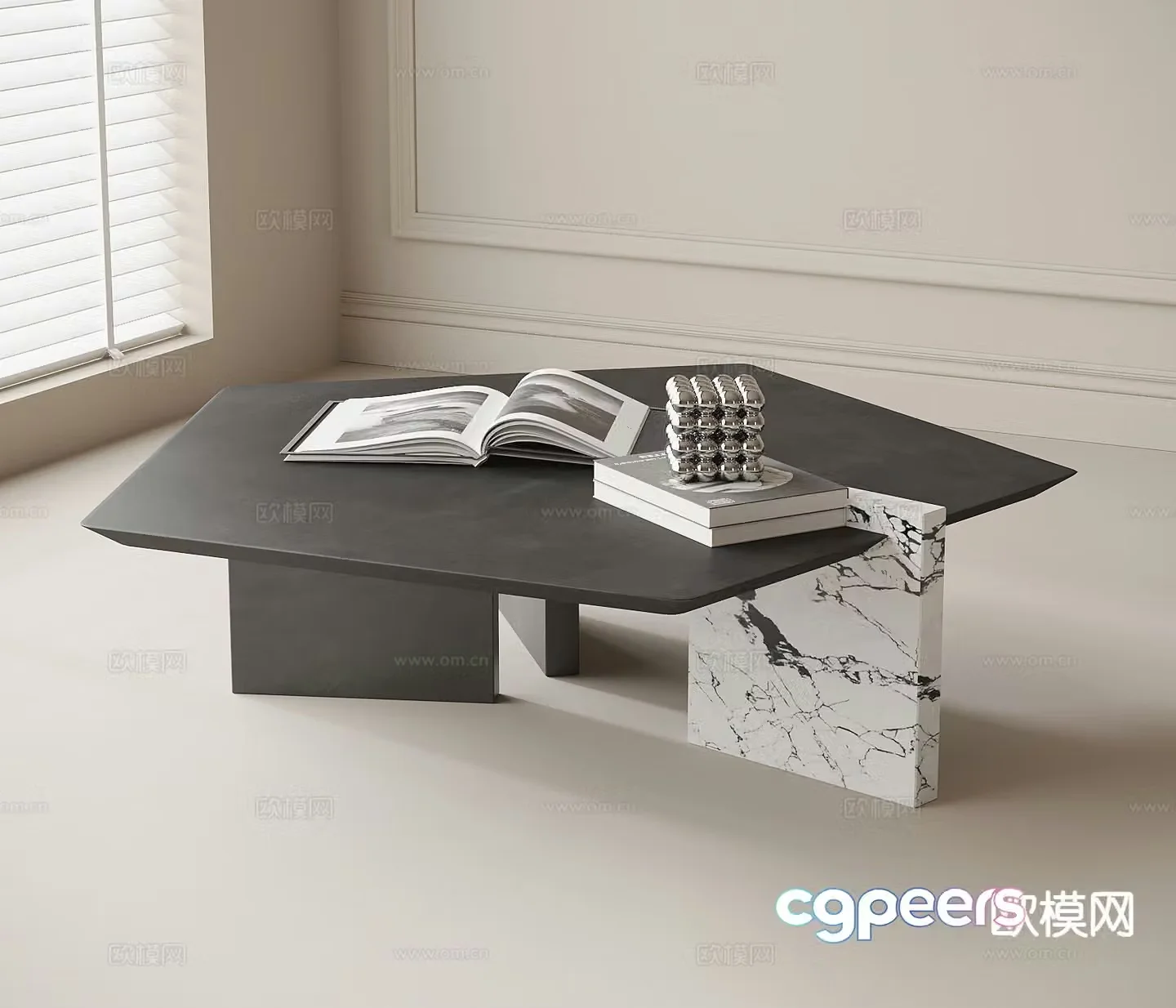 Modern special-shaped coffee table 3d model