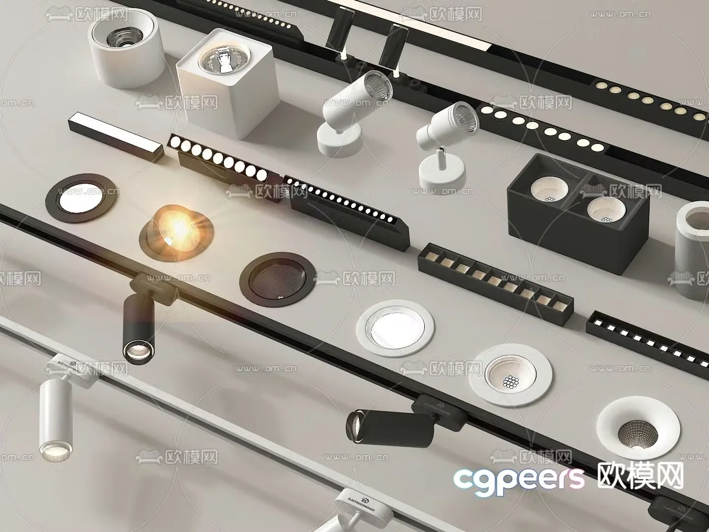 Magnetic light downlight spotlight track light 3d model
