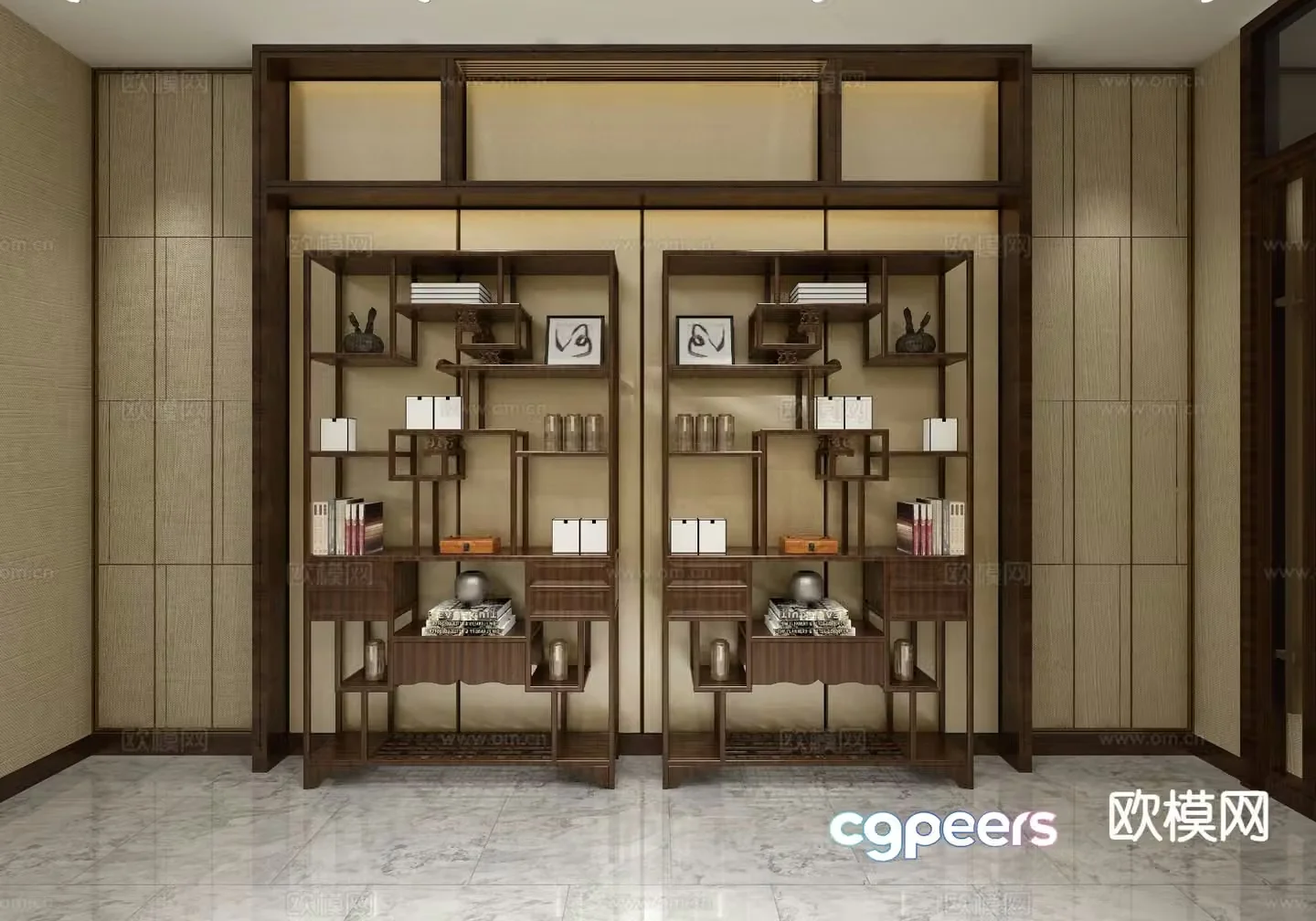 Chinese style Bogu rack 3D model