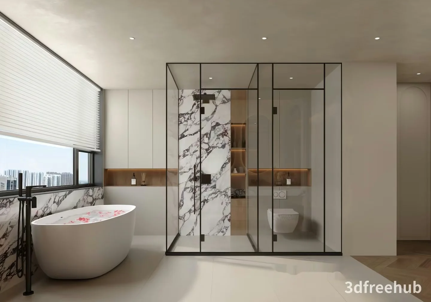 A Bathroom With A Bathtub 3D Model – 20493 – VRAY Render