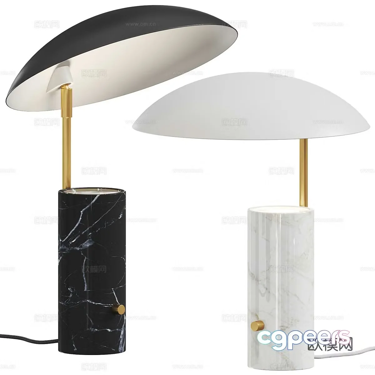 Modern stone metal table lamp 3d model