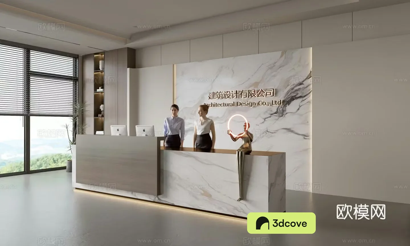 Modern company front desk reception area bar reception desk service desk company front desk background