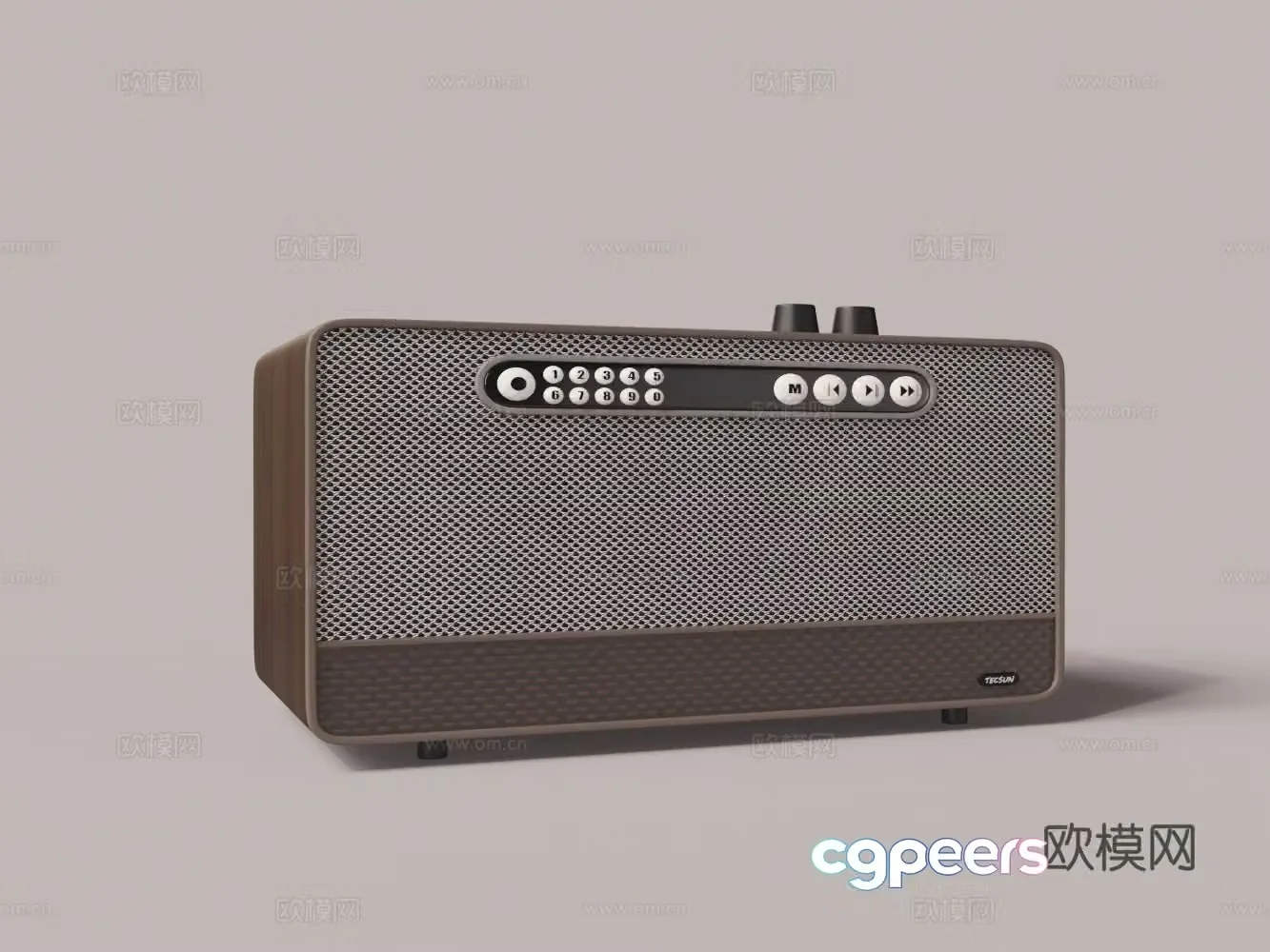 Wood grain resumption radio 3d model