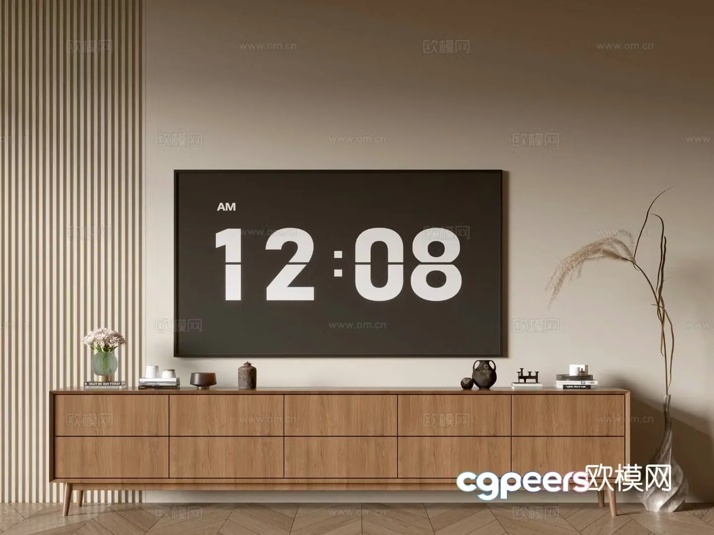 Log TV cabinet 3d model