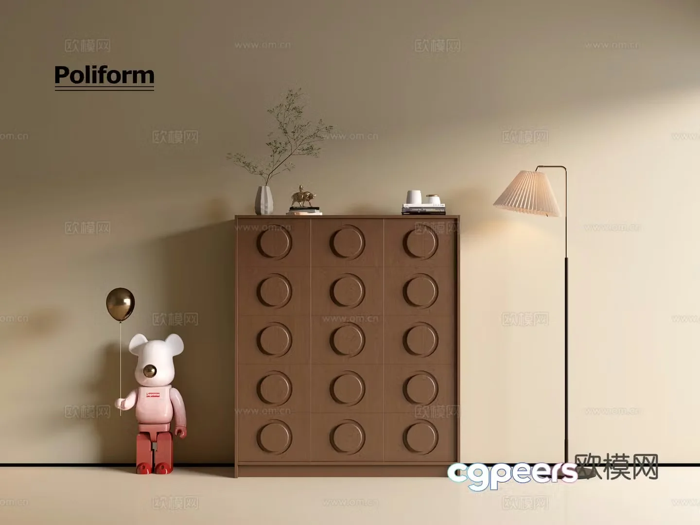 Modern wood grain cabinet ins wind minimalist wind cabinet whole cabinet sideboard balcony cabinet storage 3D model