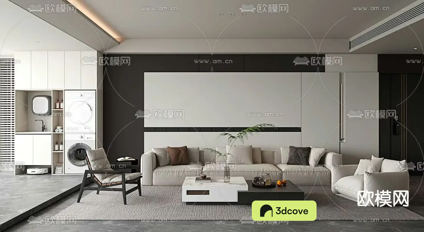 Senior gray living room TV background