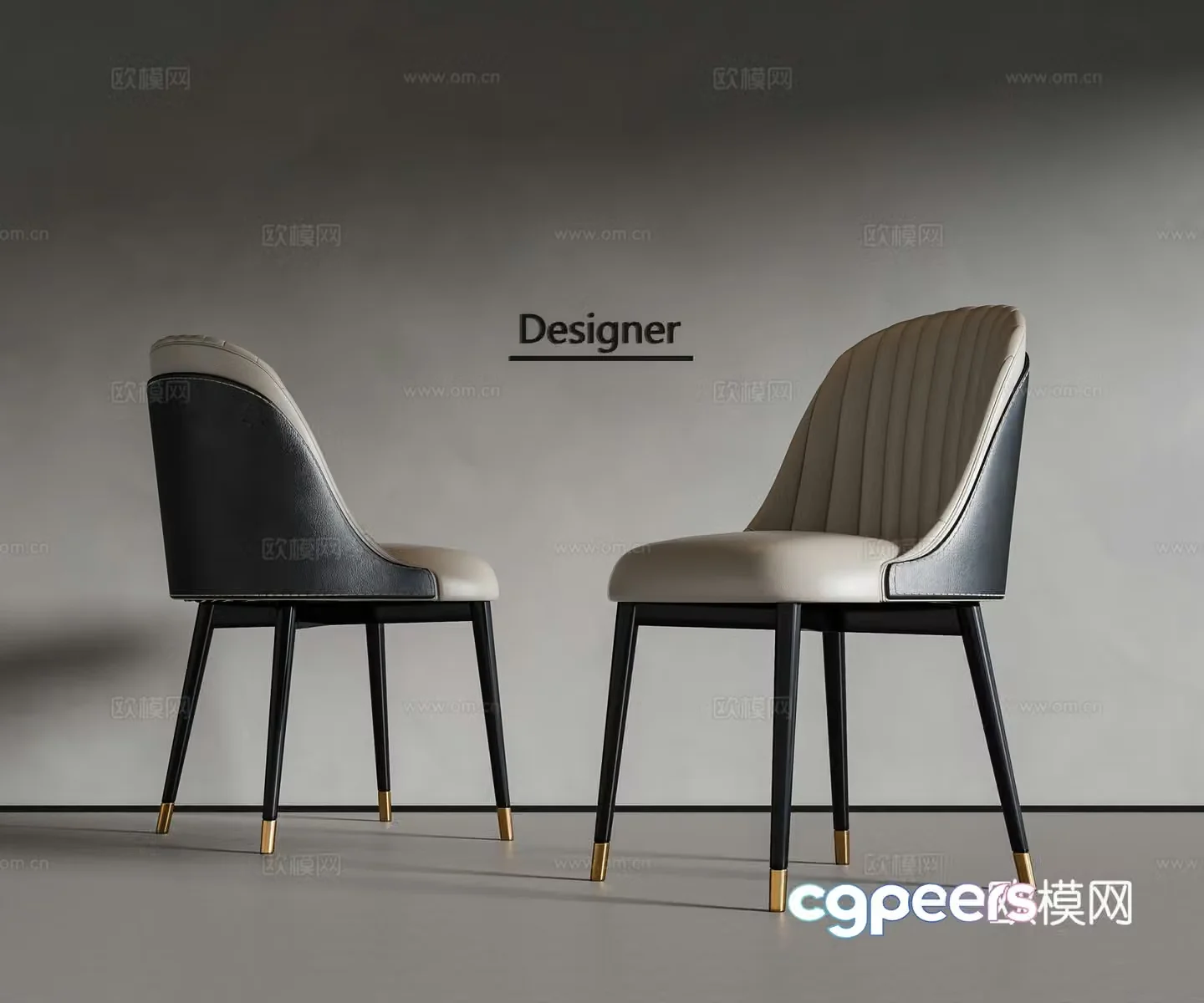 Modern light luxury dining chair 3d model
