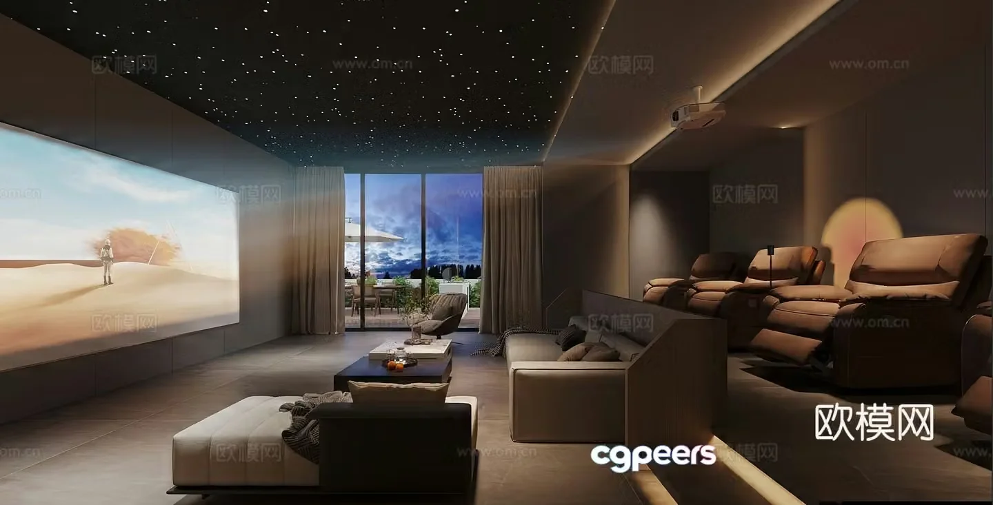 Cinema audio and video room villa villa private room KTV3d model