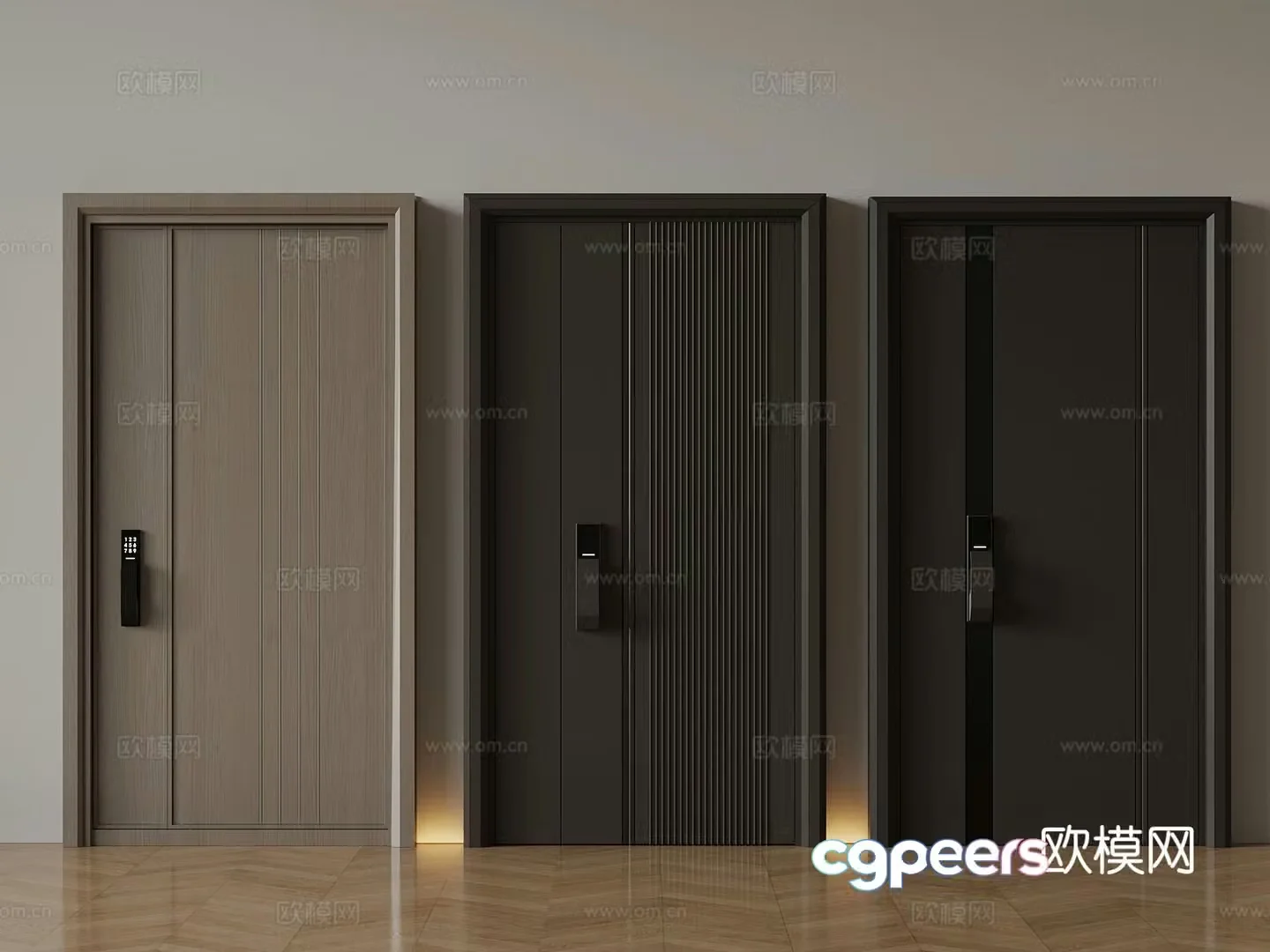 Modern entrance door security door 3d model