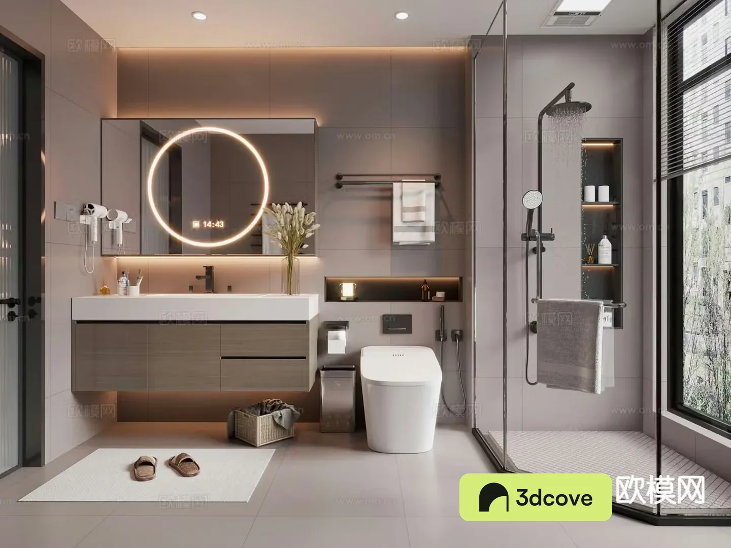 Modern bathroom toilet