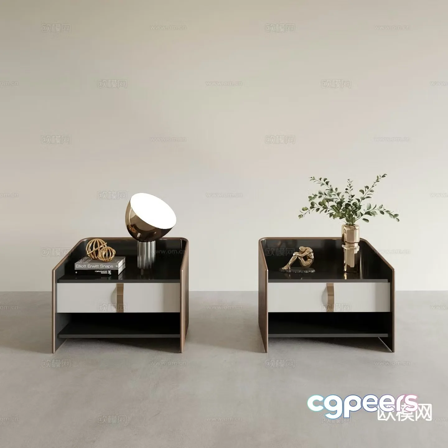 Modern bedside table 3d model