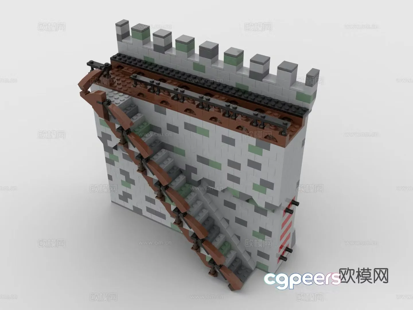 LEGO LEGO Toy Building Blocks Castle Wall High Wall 3D Model