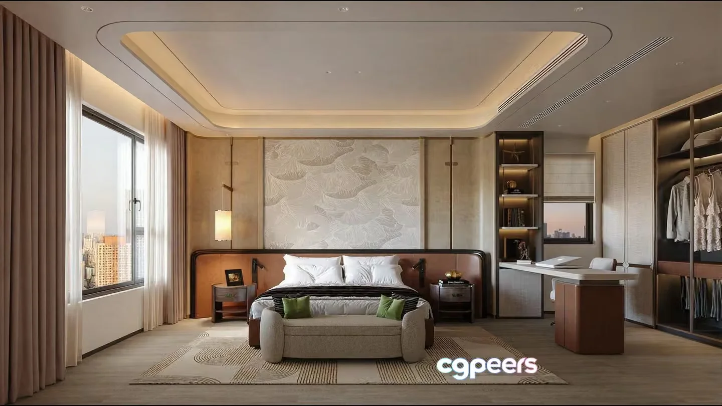 Modern Master Bedroom 3D Model – 7711 – VRAY Render