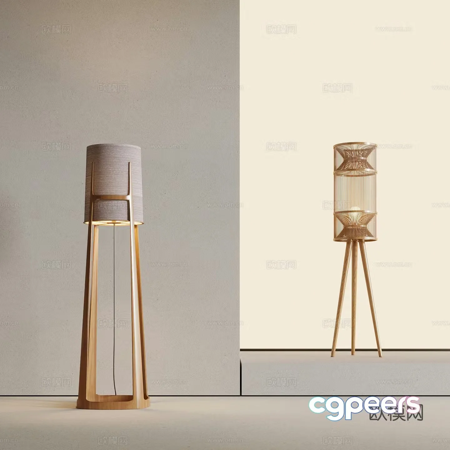 Floor lamp New Chinese style floor lamp 3D model