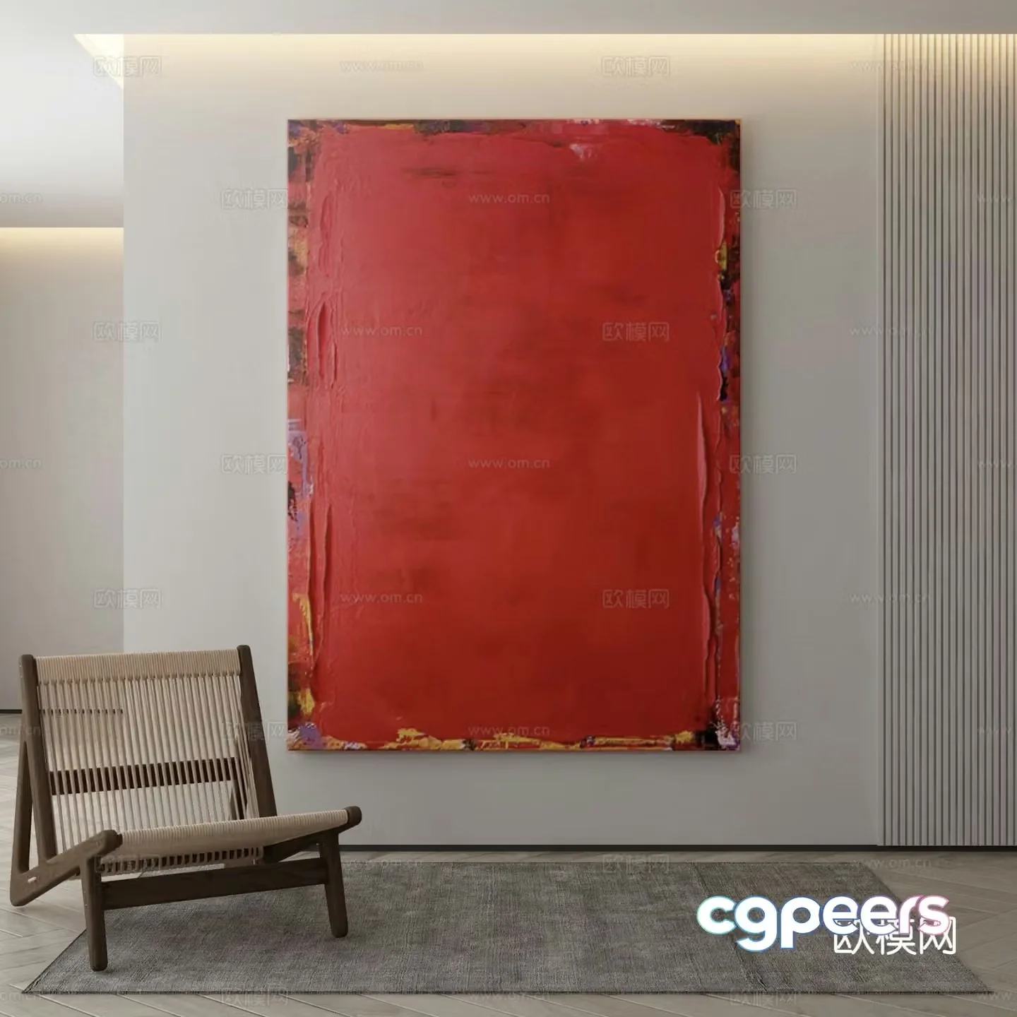 Modern texture painting decorative painting 3d model