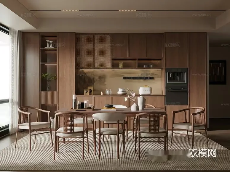 Modern Dining Room 3D Model – 22357 – VRAY Render