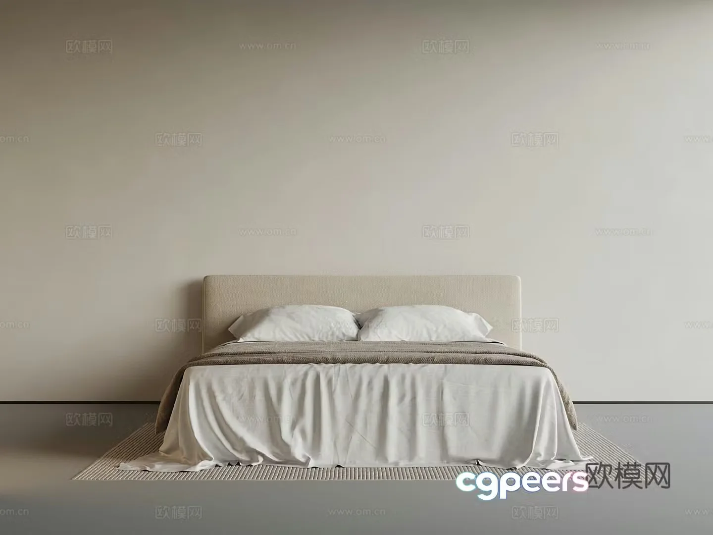 Modern double bed 3d model