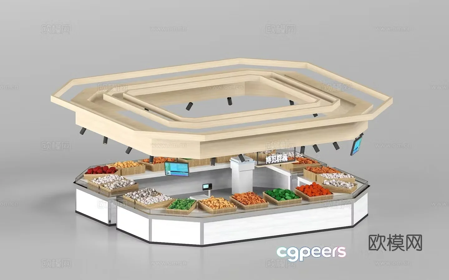 3D model of farmers’ market vegetable stand
