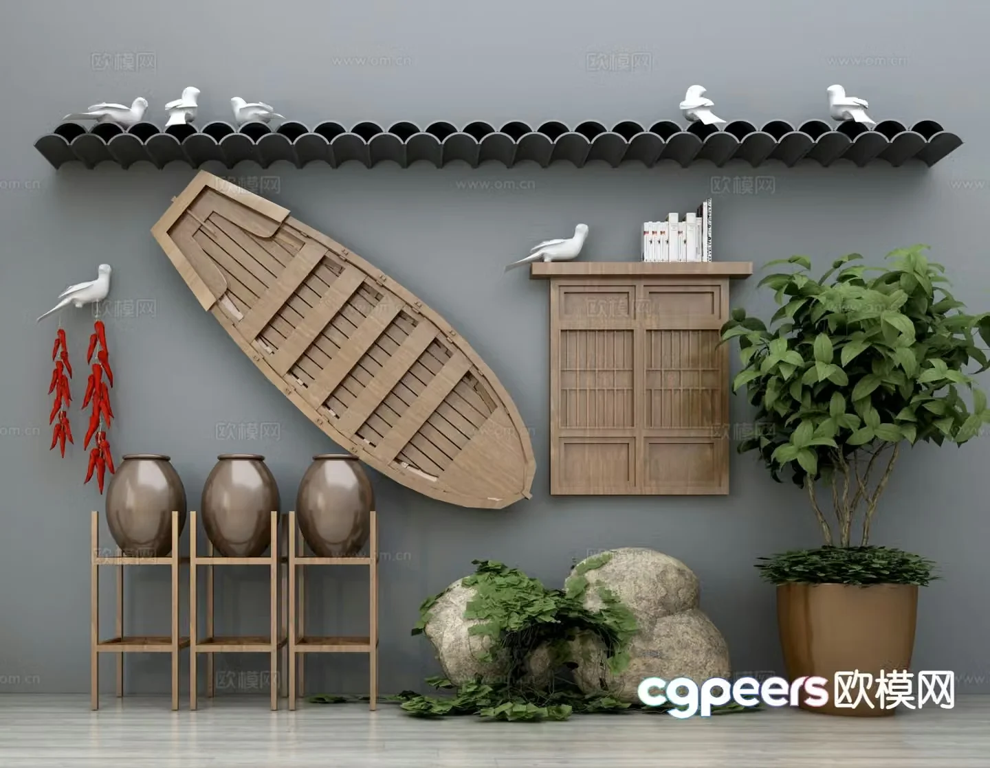 Gardening sketches decorations 3d model