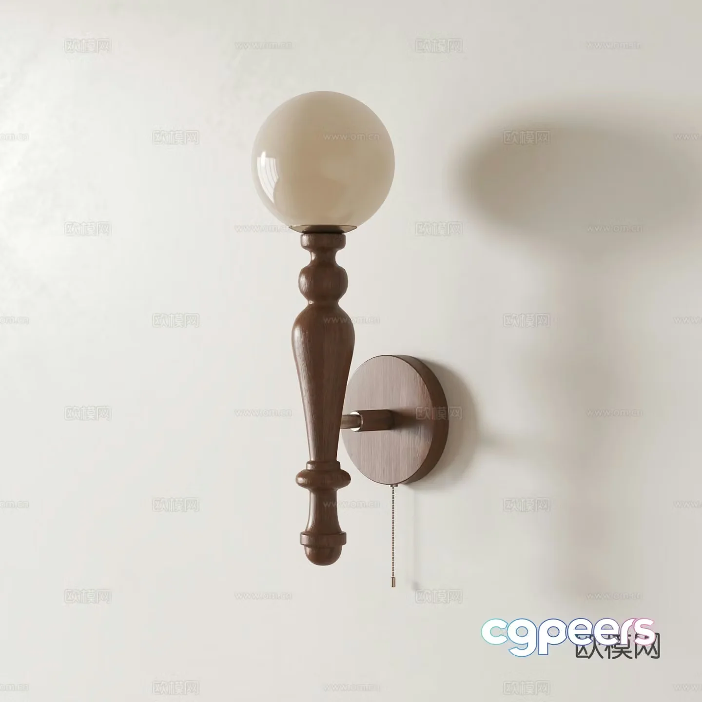Medieval style wall lamp spherical wall lamp 3D model