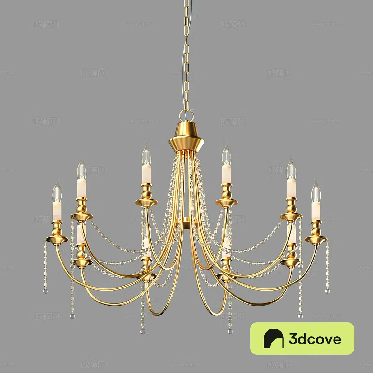 French multi-head chandelier candlestick chandelier