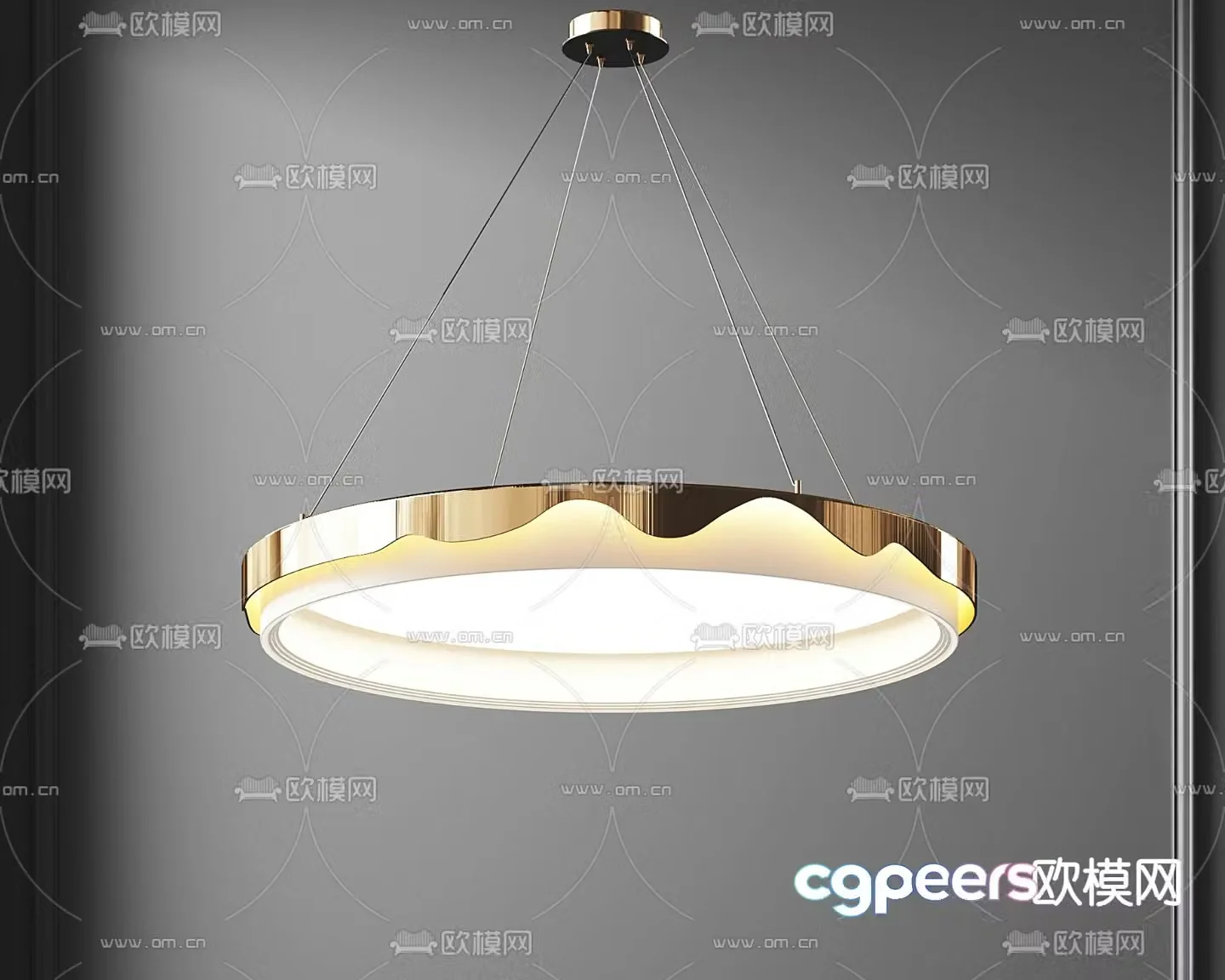 New Chinese style chandelier hall chandelier 3d model