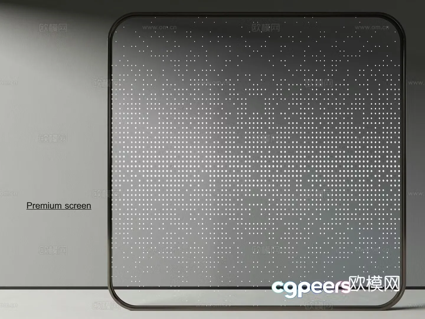 Modern glass partition rounded corner 3d model