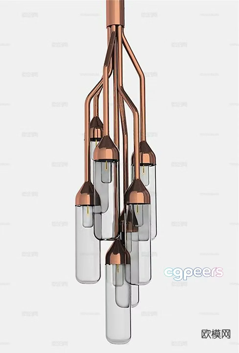Minimalist chandelier glass chandelier 3d model