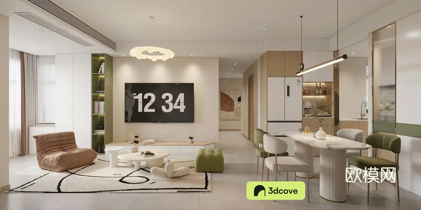 Creamy style dining room entrance cabinet creamy style sofa hanging painting dining table and chair chandeliers