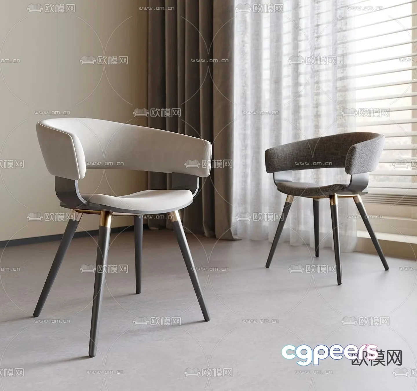 Modern chair dining chair 3d model