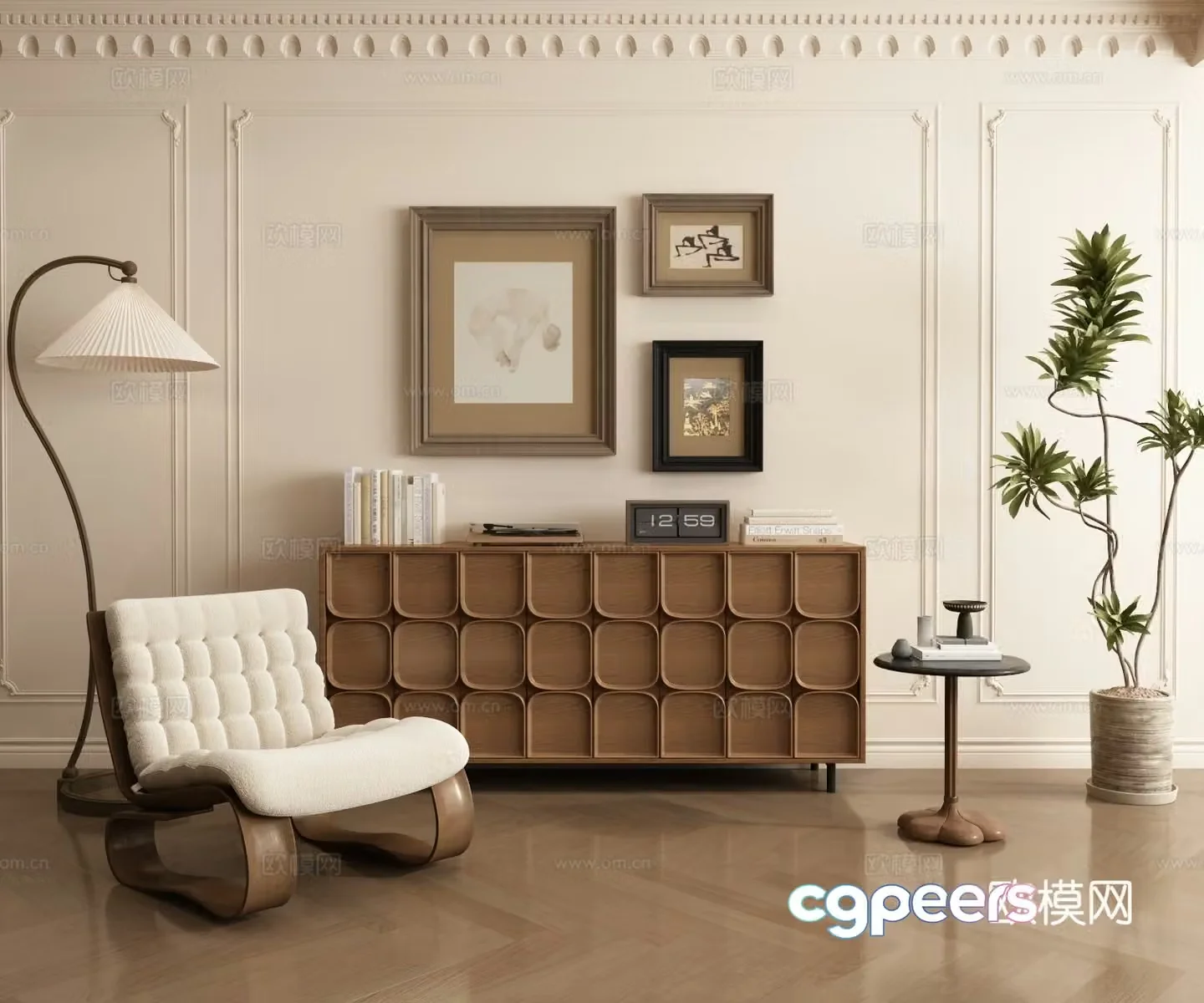 Middle-aged sideboard 3D model