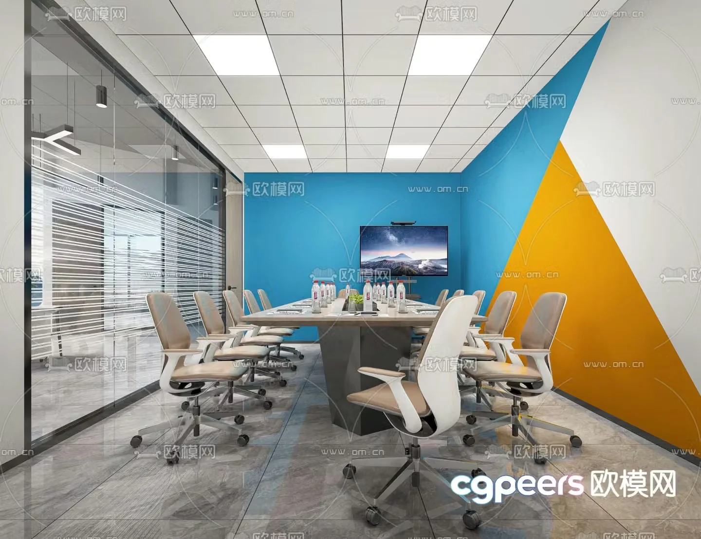 Modern conference room 3d model