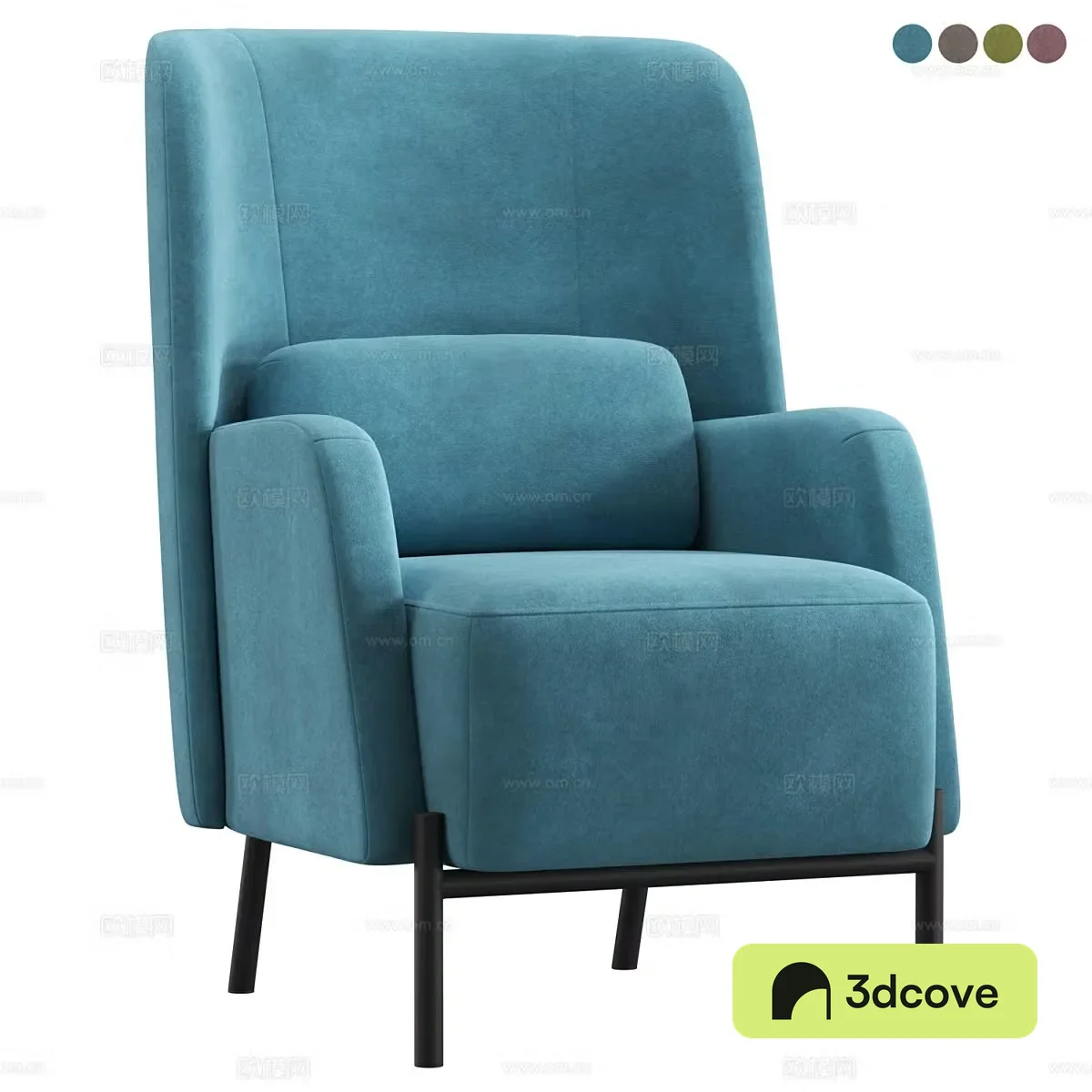 Modern cream style fabric lounge chair