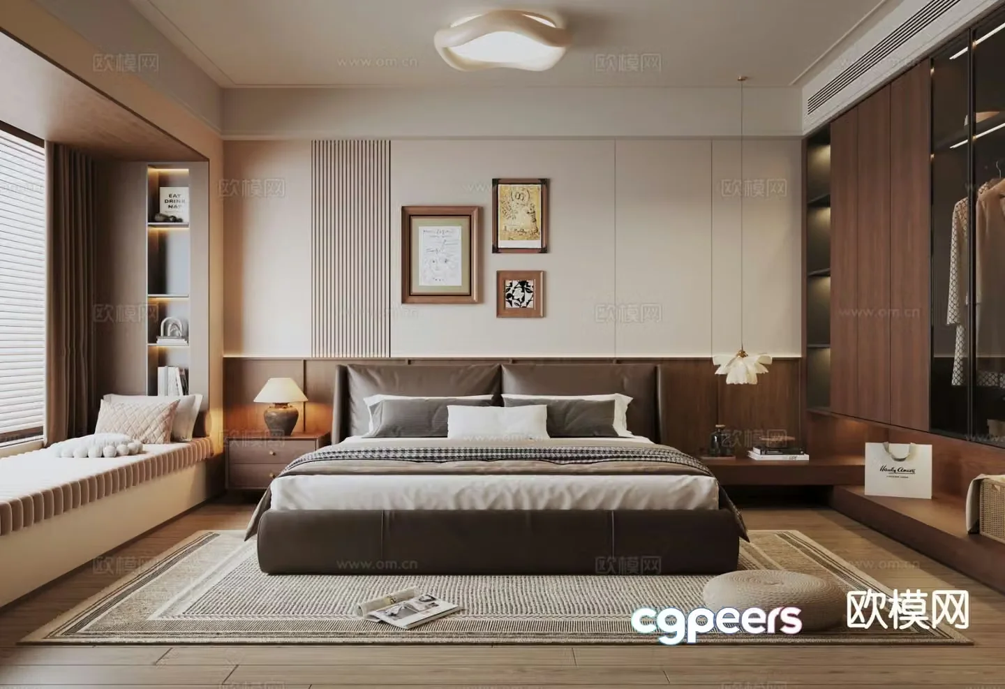 Middle style bedroom master bedroom 3D model