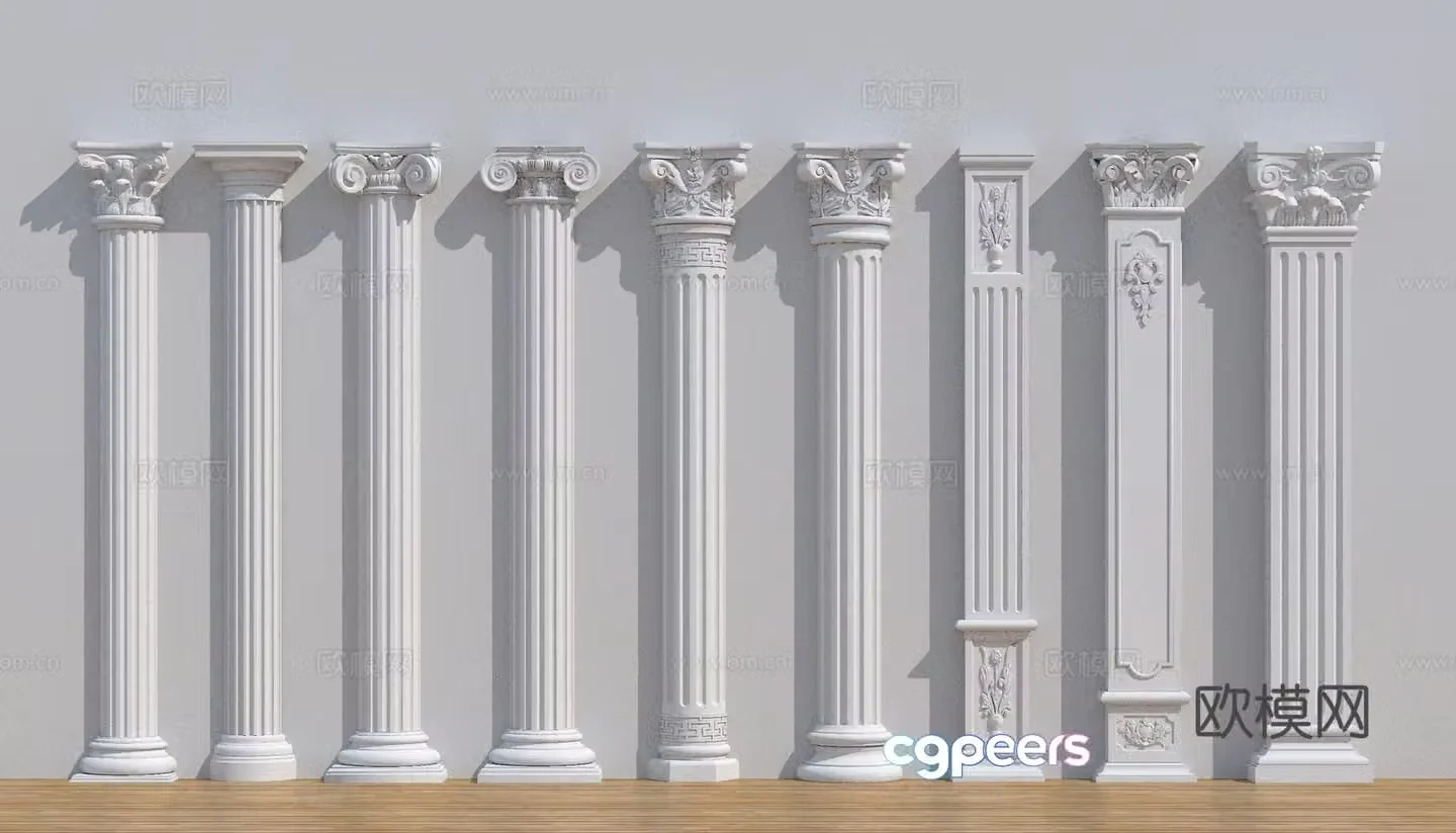 European Roman Column Column Gypsum Column 3D Model