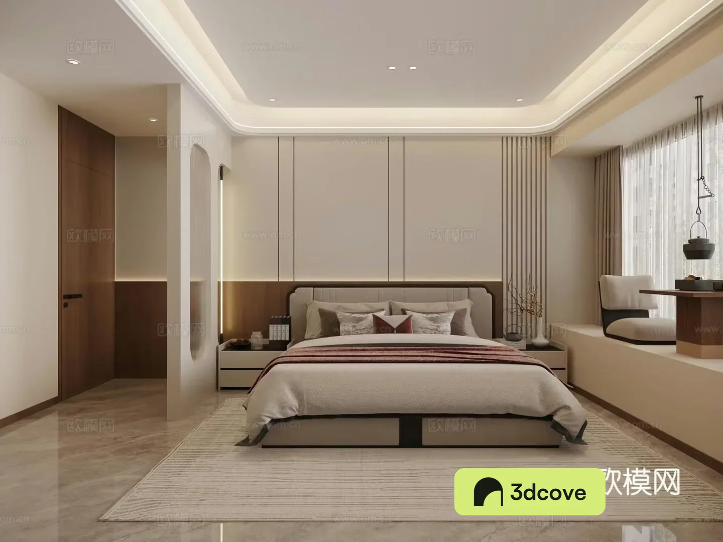 Modern minimalist bedroom