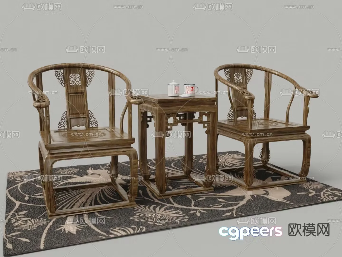 Ming and Qing armchairs Taishi chairs 3D models of chairs