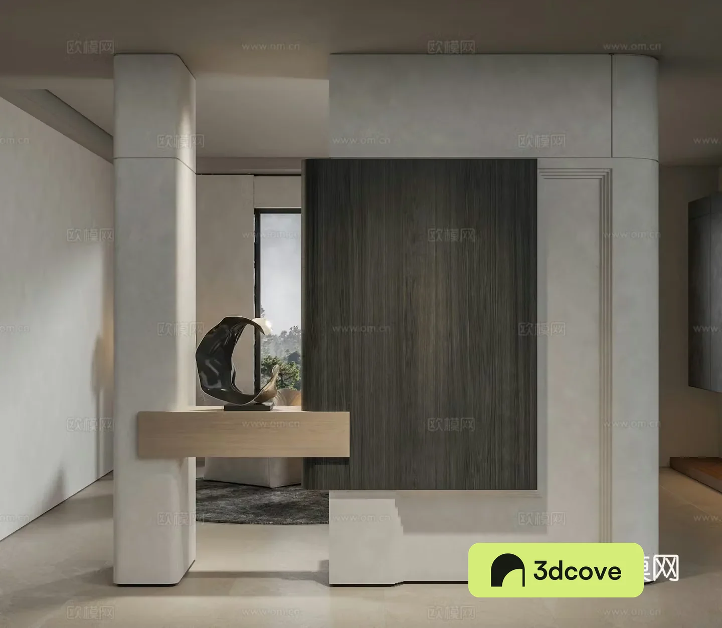 Entrance Partition Sculpture Ornaments Middle Ages Minimalist Entrance 3D Model