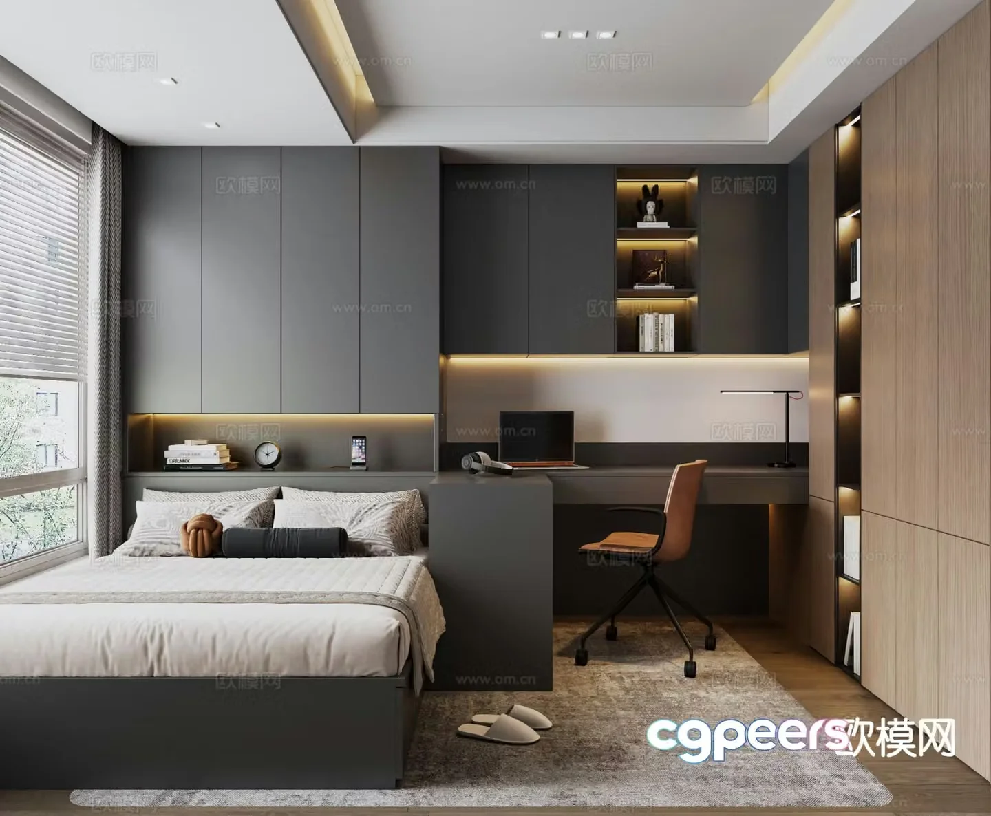 Italian tatami bedroom 3d model