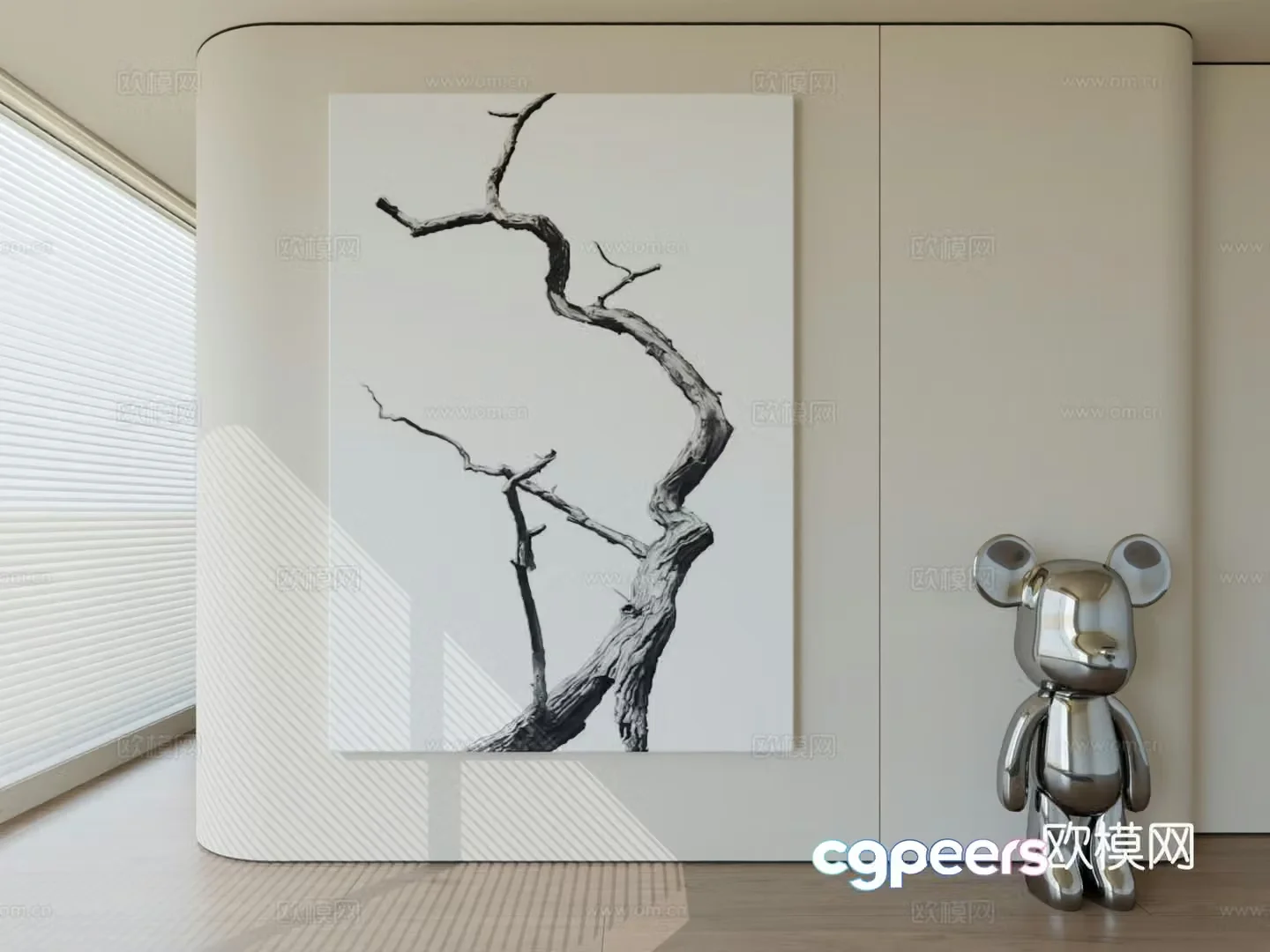 Modern minimalist hanging painting abstract art hanging painting 3d model