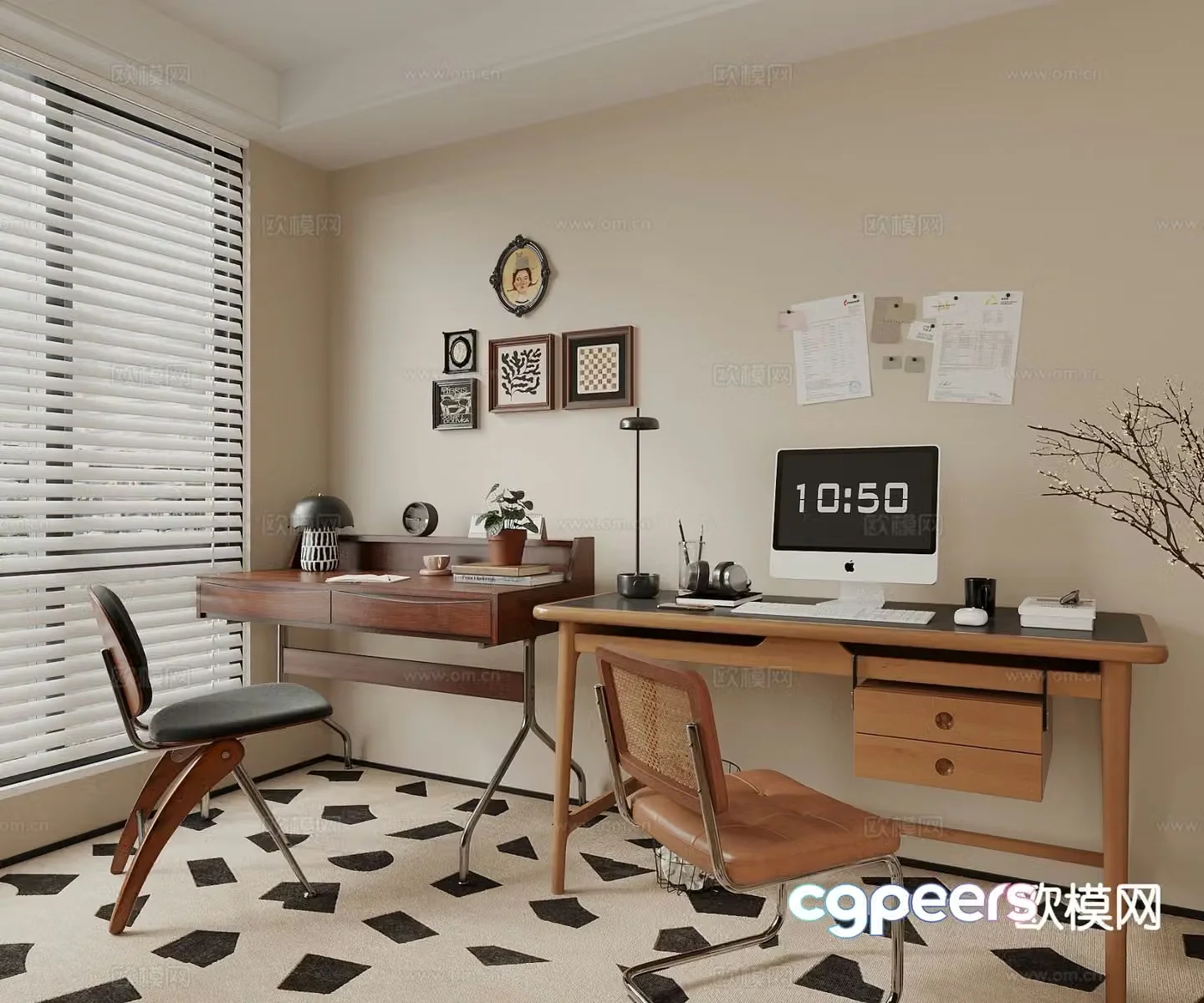 Medieval style desk 3d model