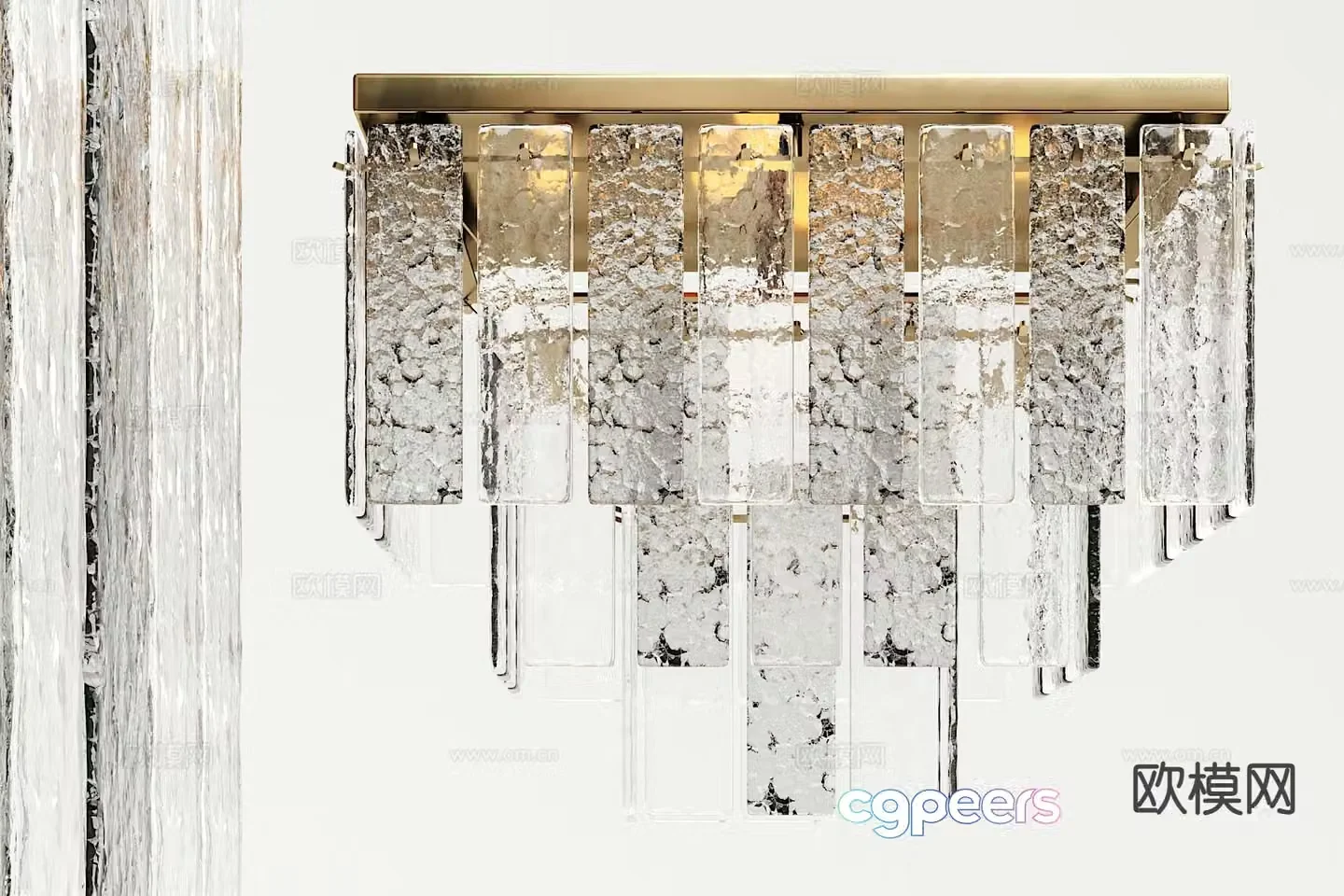 Light luxury chandelier crystal lamp 3d model
