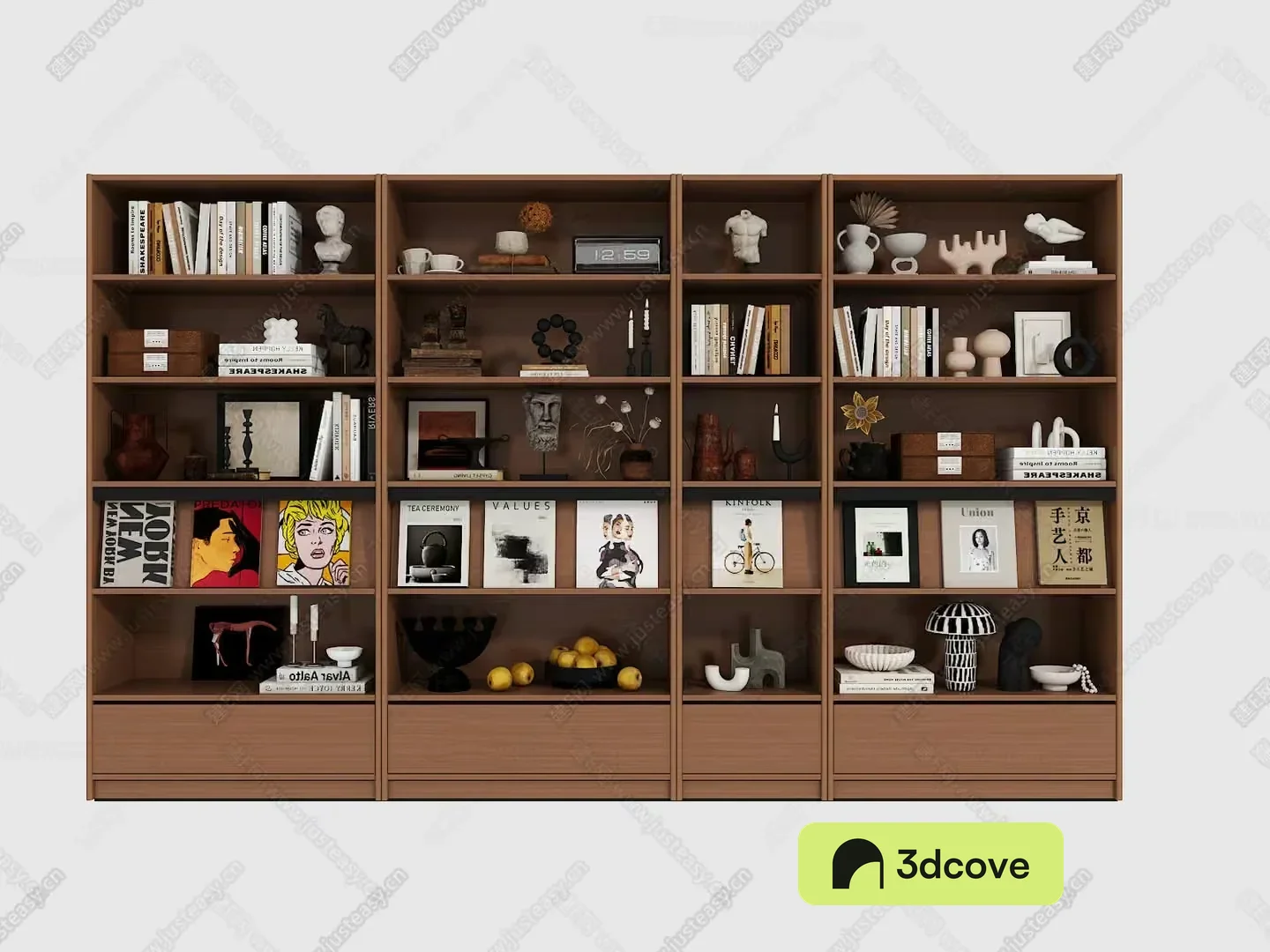 A Large Wooden Bookshelf