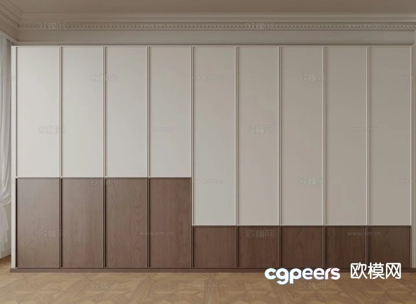 Medieval style segmented wardrobe 3D model