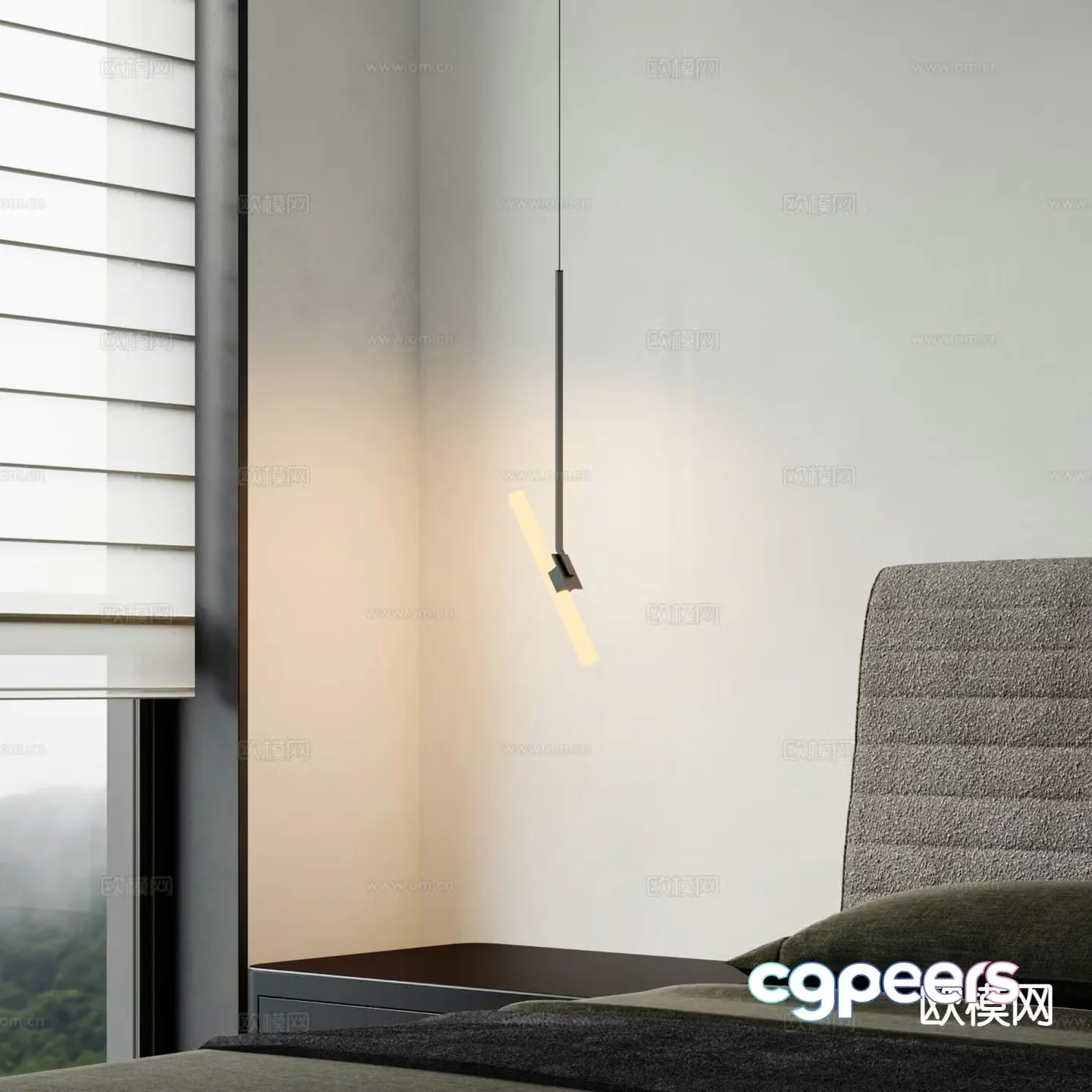 Minimalist chandelier Bedside chandelier 3d model
