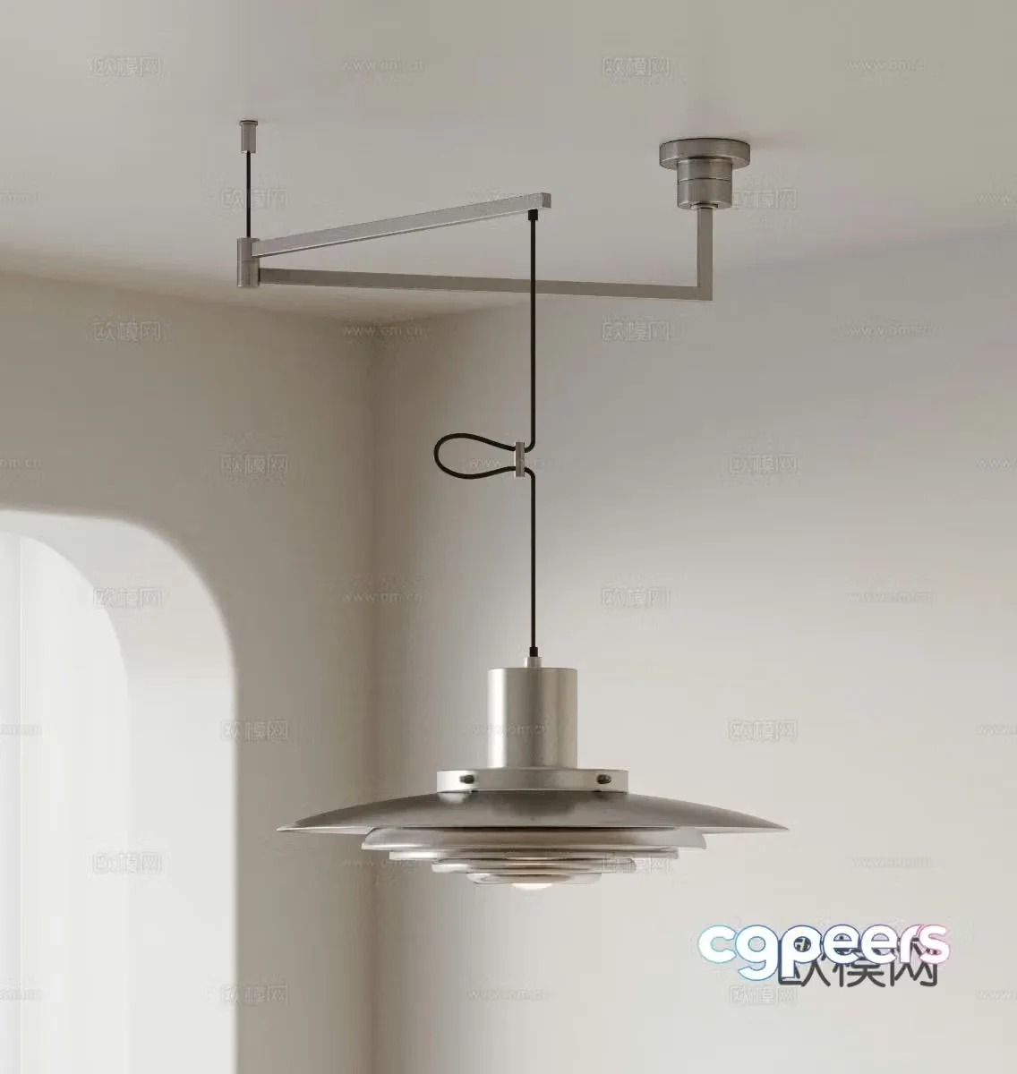 Modern Bauhaus Retro Shift Chandelier UFO chandelier Folding Chandelier Nordic Chandelier 3D Model