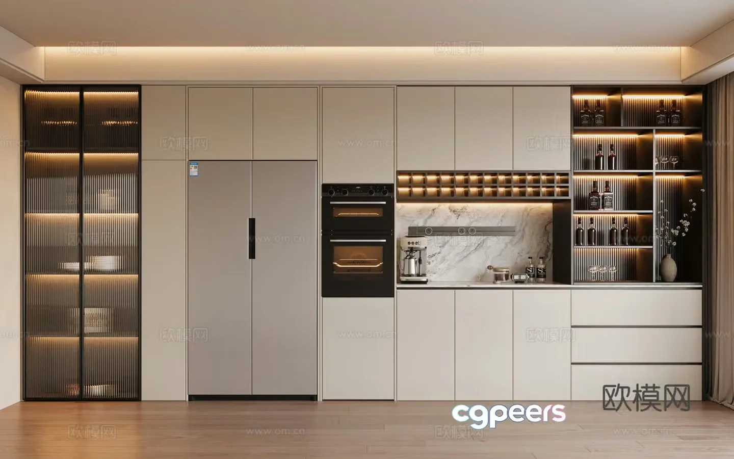 Modern wine cabinet sideboard 3d model