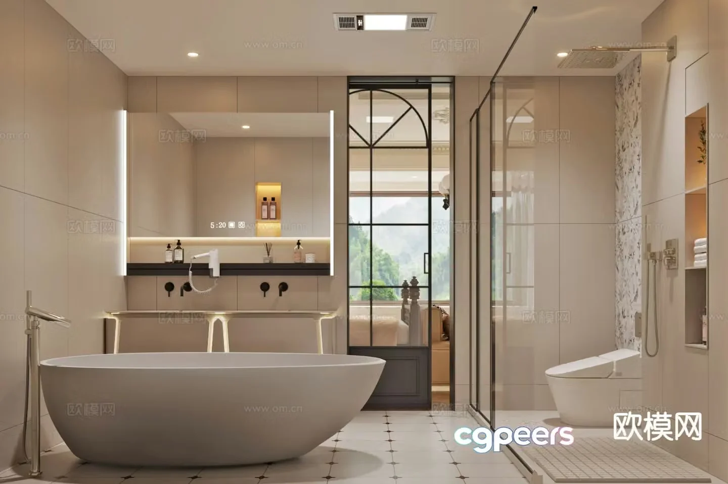 French bathroom bathroom 3d model