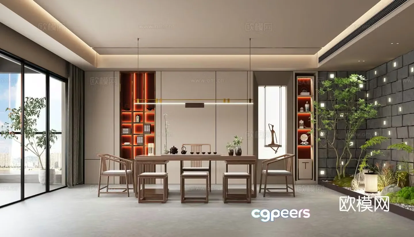 New Chinese tea room 3d model