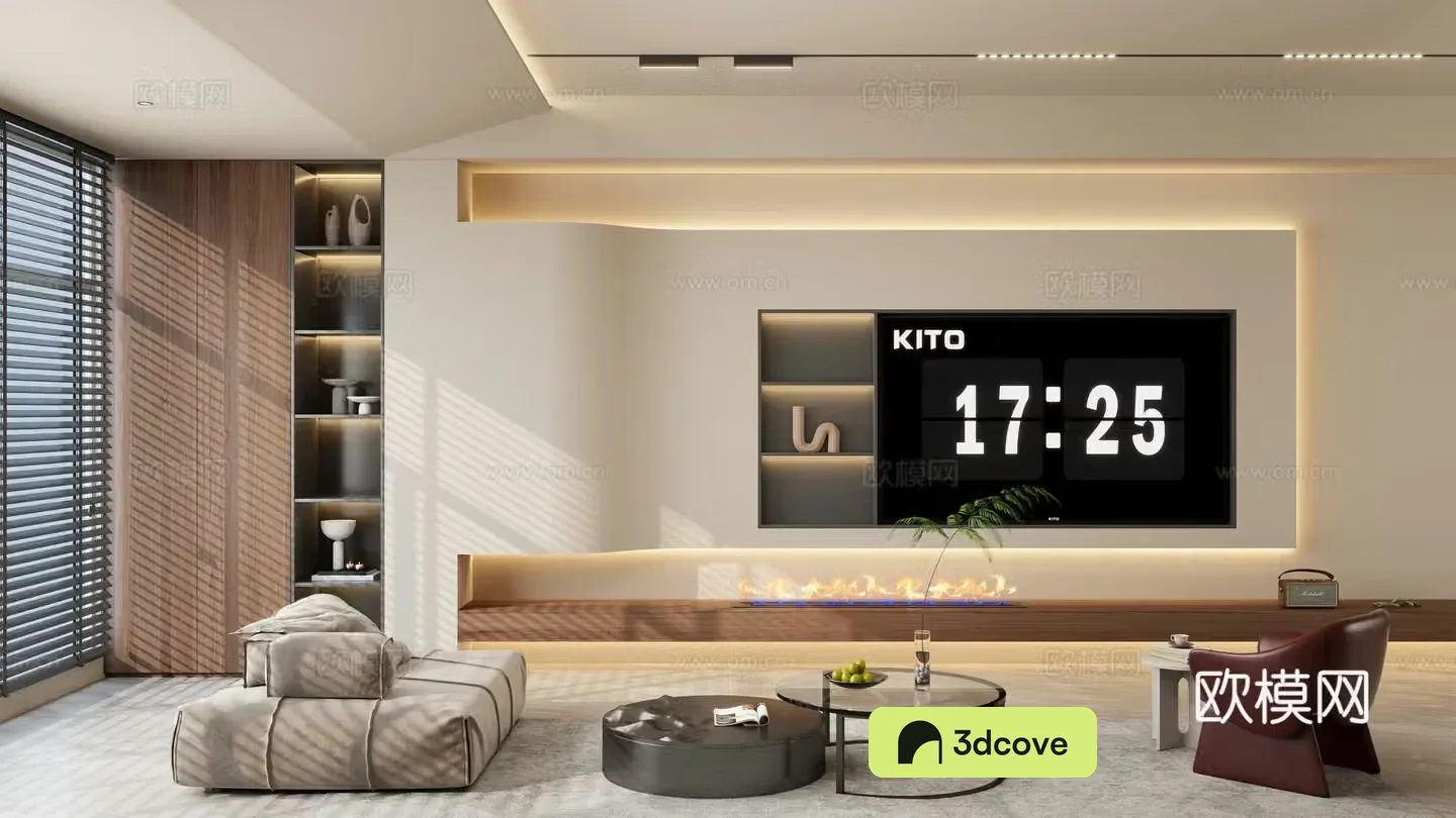 Italian style medieval style interior TV linear light master light magnetic light electric